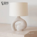 Lámpara de mesa de sombra de tela de base especial resina